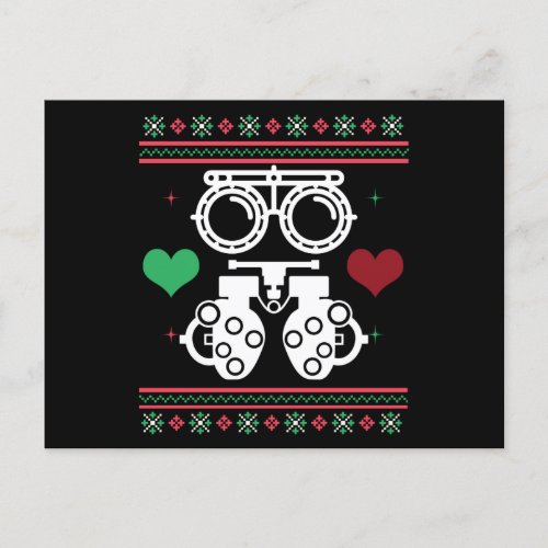Optometrist Ugly Christmas Sweater Optician Xmas Postcard
