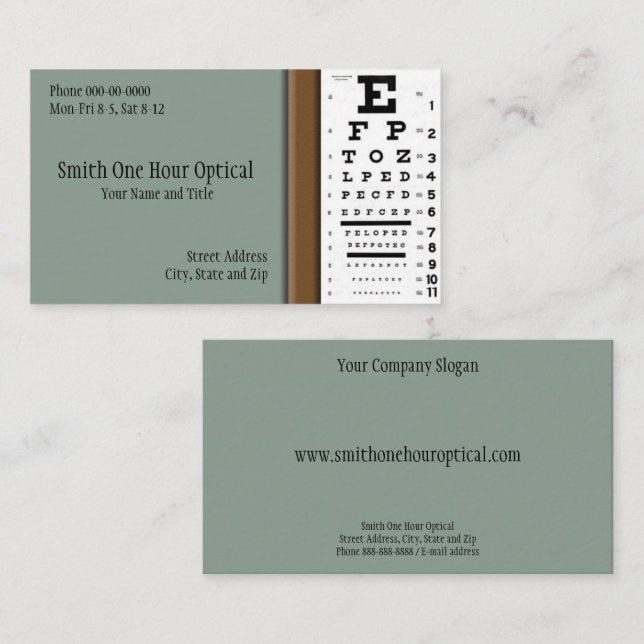 Optometrists Business Card (Front/Back)