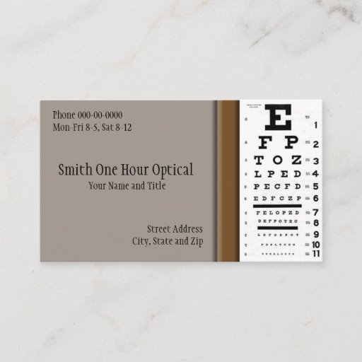 Customizable Optometrists Business Card