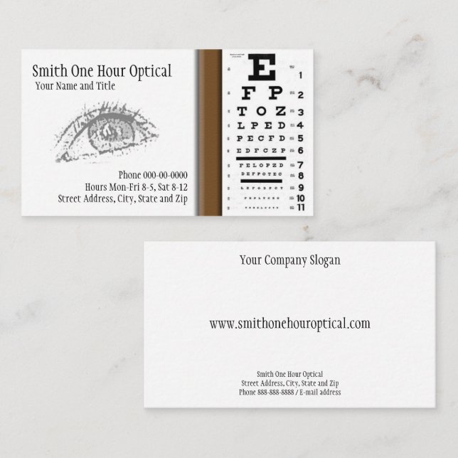 Optometrists Business Card (Front/Back)
