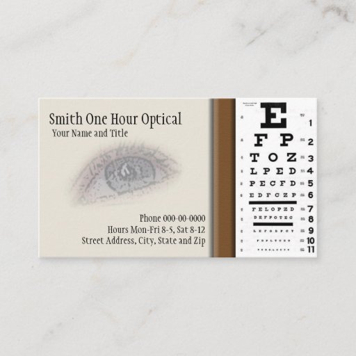 Customizable Optometrists Business Card