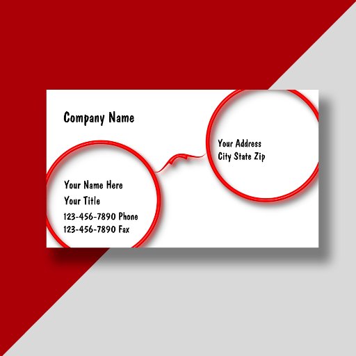 Customizable Optometry Business Cards