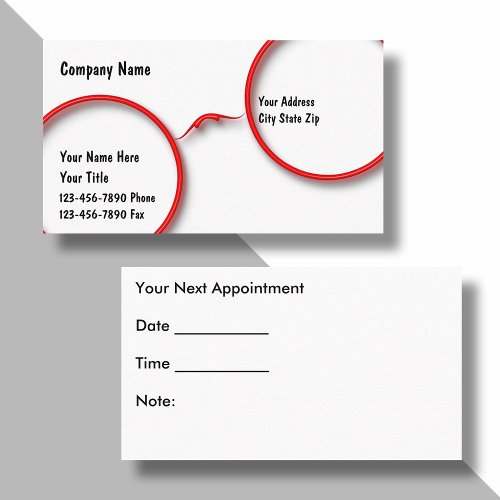 Optometry Business Cards