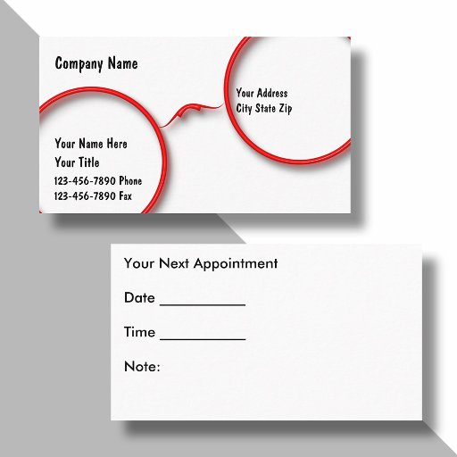 Customizable Optometry Business Cards