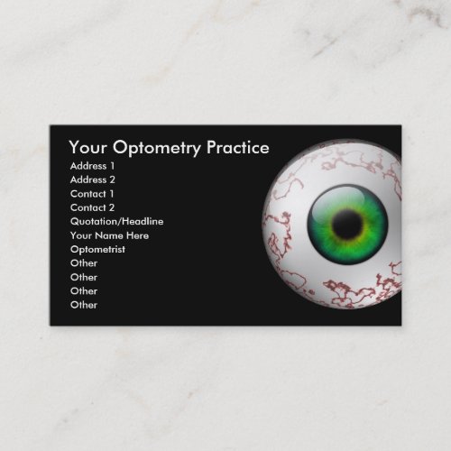 Optometry card business card