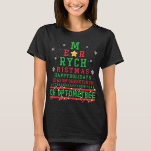Optometry Christmas Tree Eyeglasses Eye Christmas T-Shirt
