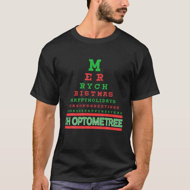 Optometry Christmas Tree Eyeglasses Eye Health Car T-Shirt (Front)