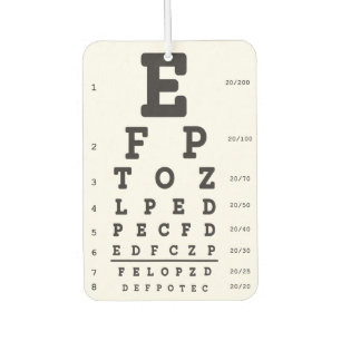 Optometry Eye Chart Air Freshener