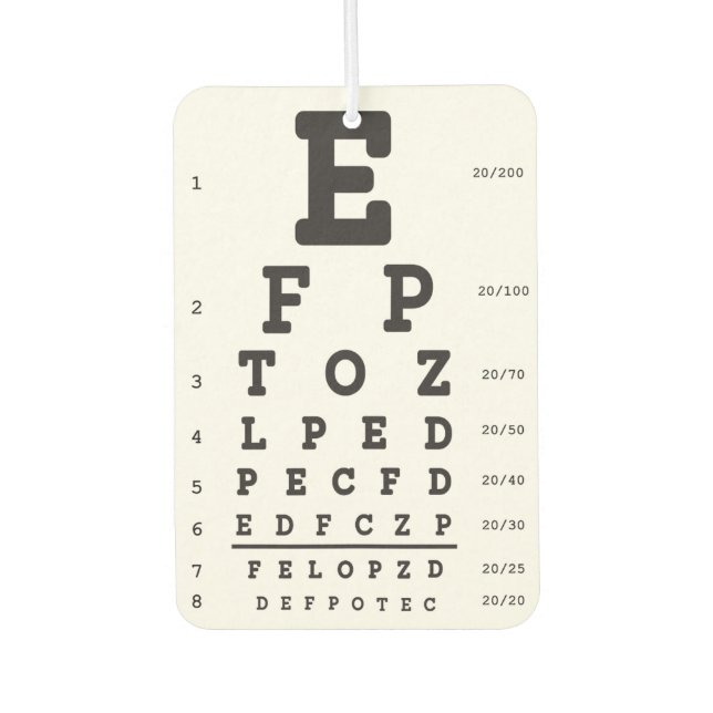 Optometry Eye Chart Air Freshener (Front)