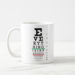 Optometry Eye Chart Illustration Coffee Mug