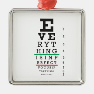Optometry Eye Chart Illustration Metal Ornament