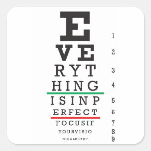 Optometry Eye Chart Illustration Square Sticker