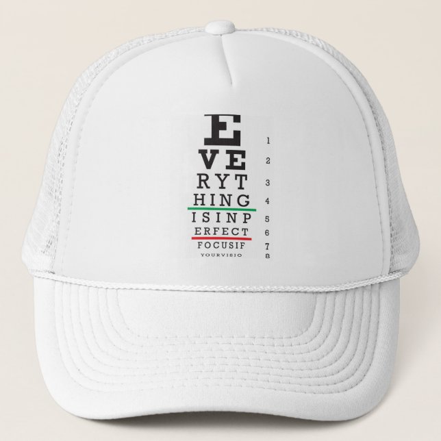 Optometry Eye Chart Illustration Trucker Hat (Front)