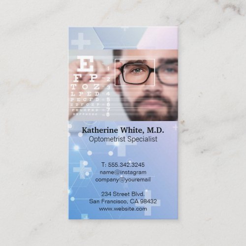 Optometry  Eye Chart Visual Business Card