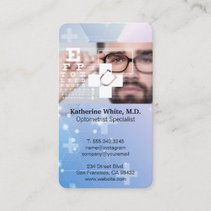 Optometry Eye Chart Visual Doctor Business Card