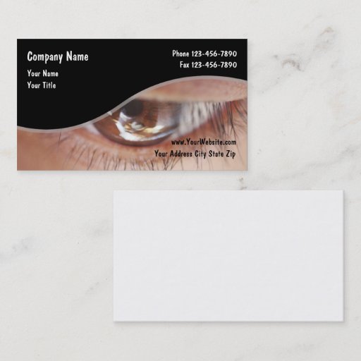 Customizable Optometry Business Cards