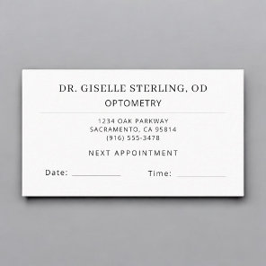 Optometry Eye Doctor Office Appointment Card