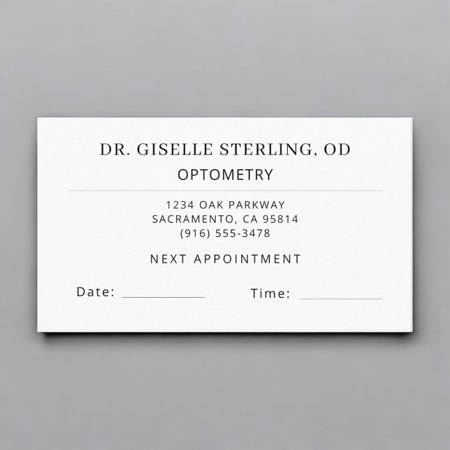 Optometry Eye Doctor Office Appointment Card (Creator Uploaded)