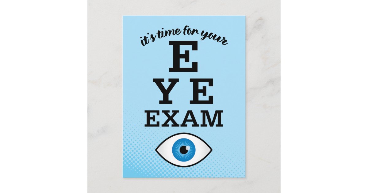 Optometry Eye Exam Appointment Reminder Postcard Zazzle
