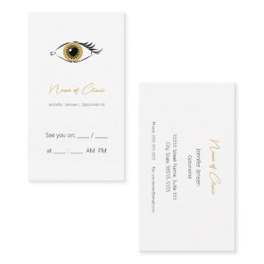 Optometry Eye Exam Gold Appointment Reminder Business Card