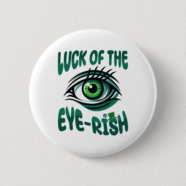 Optometry St Patricks Day Optometrist Optician eye Button (Front)