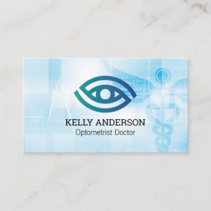 Optometry Stylized Eye Logo Medical Doctor Business Card