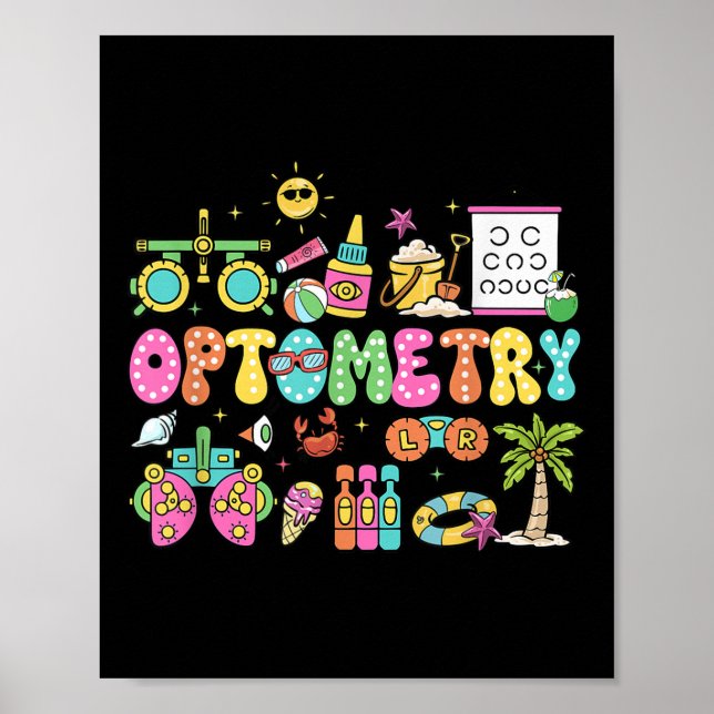 Optometry Summer Vibes Ophthalmology Tech Eye Doct Poster (Front)