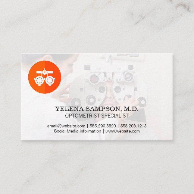 Optometry Vision Logo | Prescription Glasses Business Card (Front)