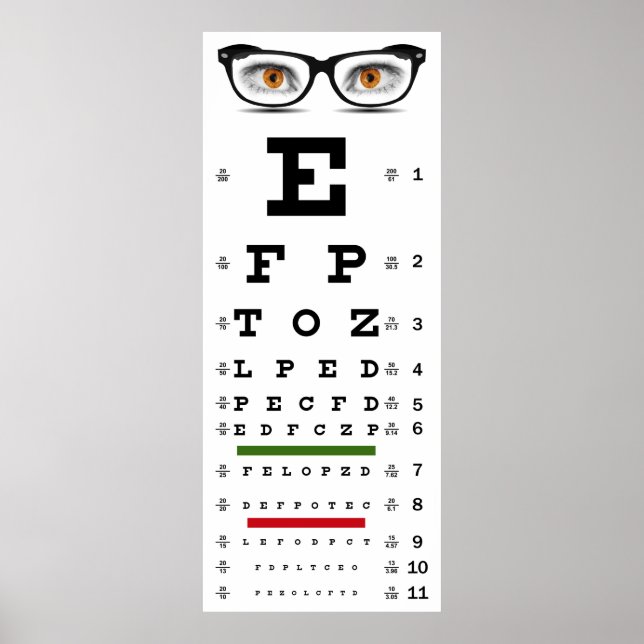 OPTOMETRY VISION TEST CHART (Front)
