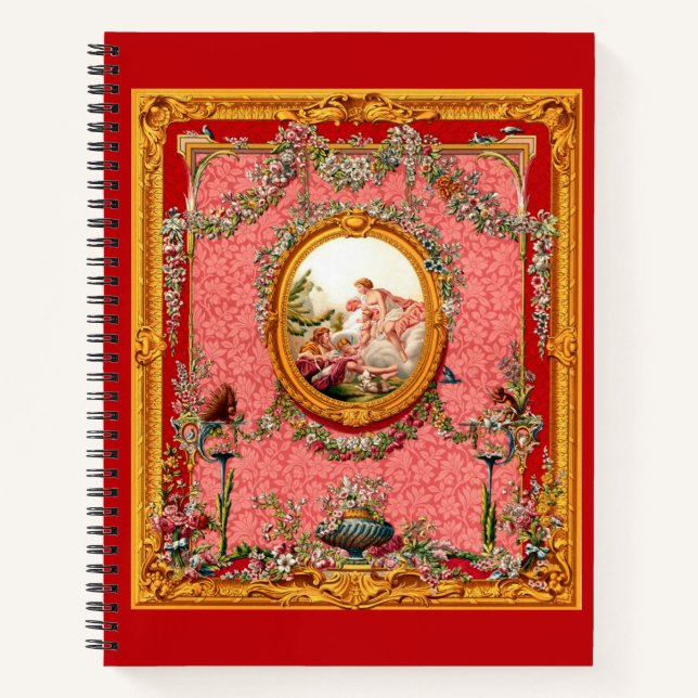 opulent 18th century baroque print happy family notebook (Front)