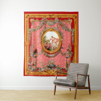 opulent 18th century baroque print happy family tapestry
