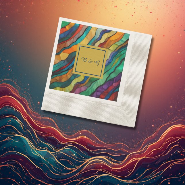 Opulent African destination wedding monogram  Napkins (Creator Uploaded)