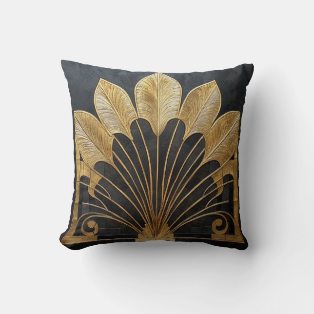 Opulent Art Deco Home and Office Throw Pillow (Front)