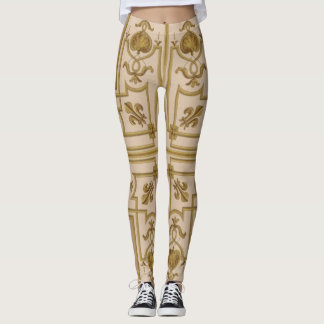 opulent baroque gold print leggings