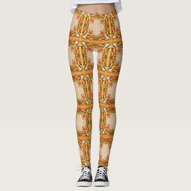 opulent baroque print leggings (Front)