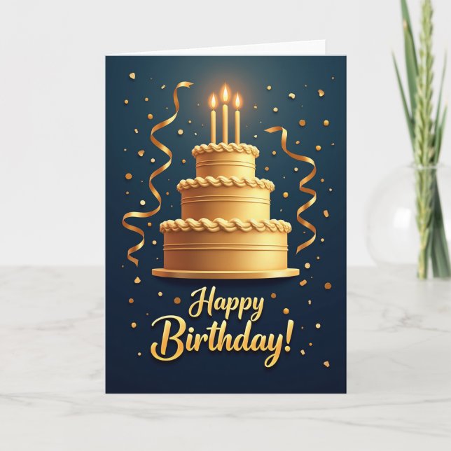 Opulent Birthday Cake Card (Front)