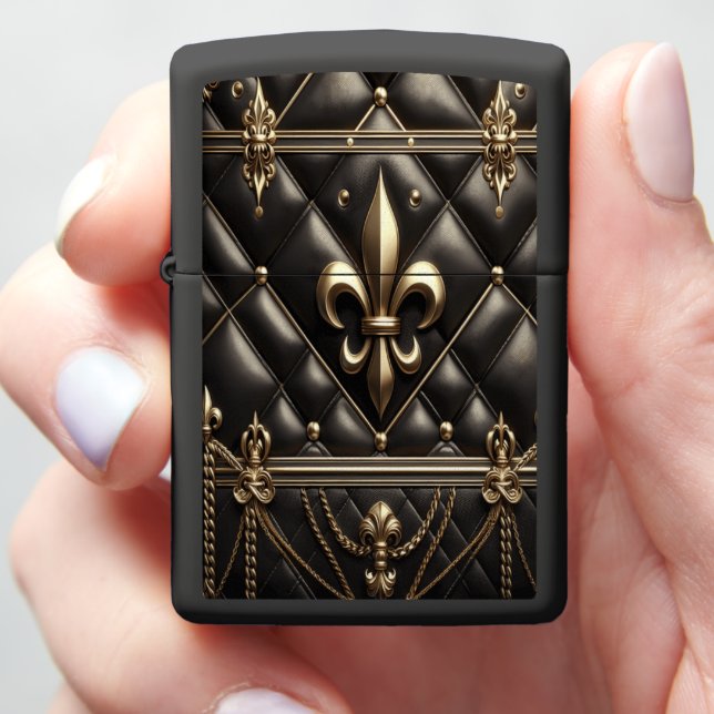 Opulent Black Leather Luxe  Zippo Lighter (In Hand)