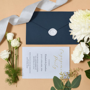 Opulent Blue Engagement Party Invitation