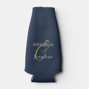 Opulent Blue Wedding Bottle Cooler