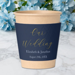 Opulent Blue Wedding Coffee Cup Sleeve