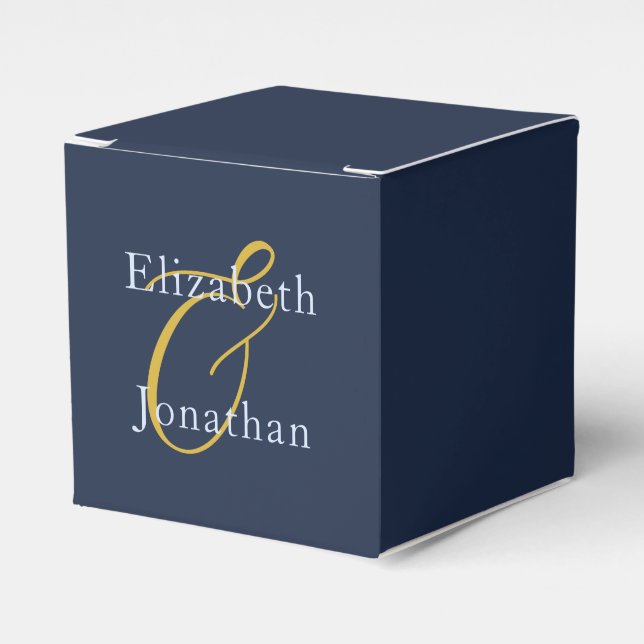 Opulent Blue Wedding Favor Boxes (Front Side)