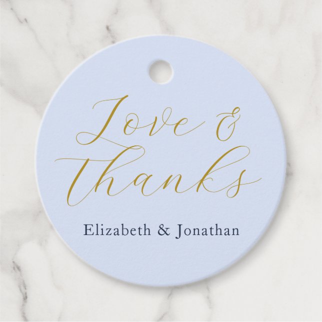 Opulent Blue Wedding Favor Tags (Front)