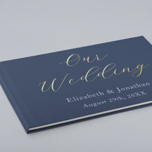 Opulent Blue Wedding Foil Guest Book