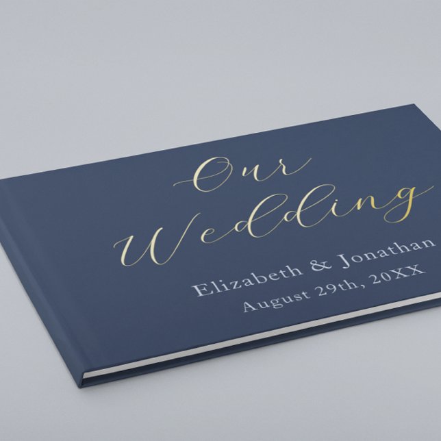 Opulent Blue Wedding Foil Guest Book (Creator Uploaded)