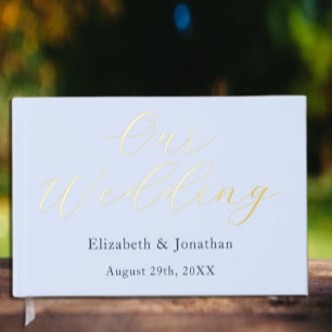 Opulent Blue Wedding Foil Guest Book