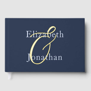 Opulent Blue Wedding Foil Guest Book