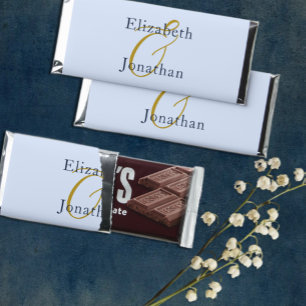 Opulent Blue Wedding Hershey Bar Favors