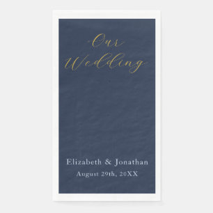 Opulent Blue Wedding Paper Guest Towels