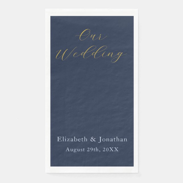 Opulent Blue Wedding Paper Guest Towels (Front)