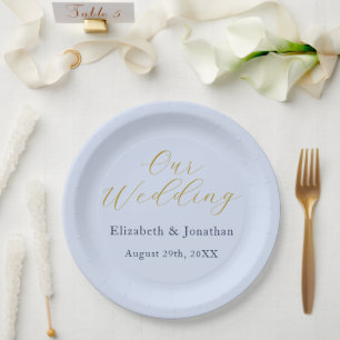 Opulent Blue Wedding Paper Plates